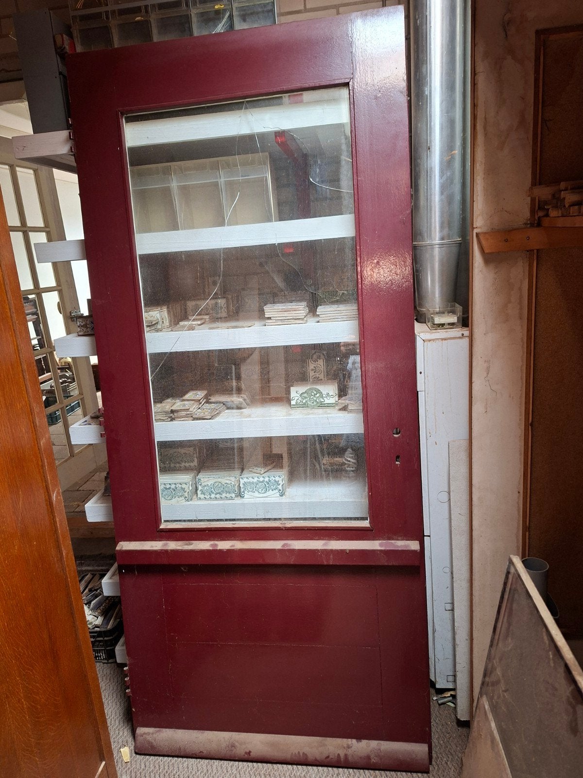 Hardhouten Buitendeur met Glas - Robuust en Stijlvol, Ophalen, Gebruikt, 80 tot 100 cm, Buitendeur