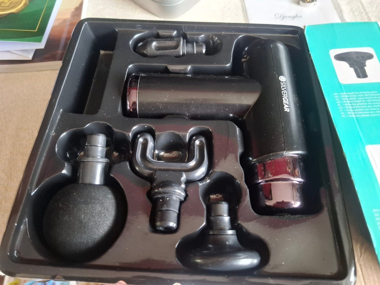 Silvergear Massage Gun met Opzetstukken, Ophalen of Verzenden, Zo goed als nieuw, Apparaat