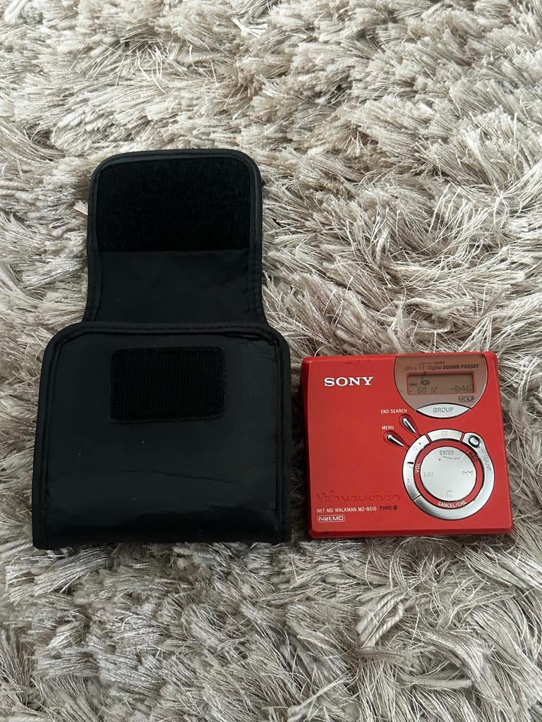 Sony Minidisc-recorder MZ-N510 Type-S met hoesje, Audio, Tv en Foto, Walkmans, Discmans en Minidiscspelers, Ophalen of Verzenden