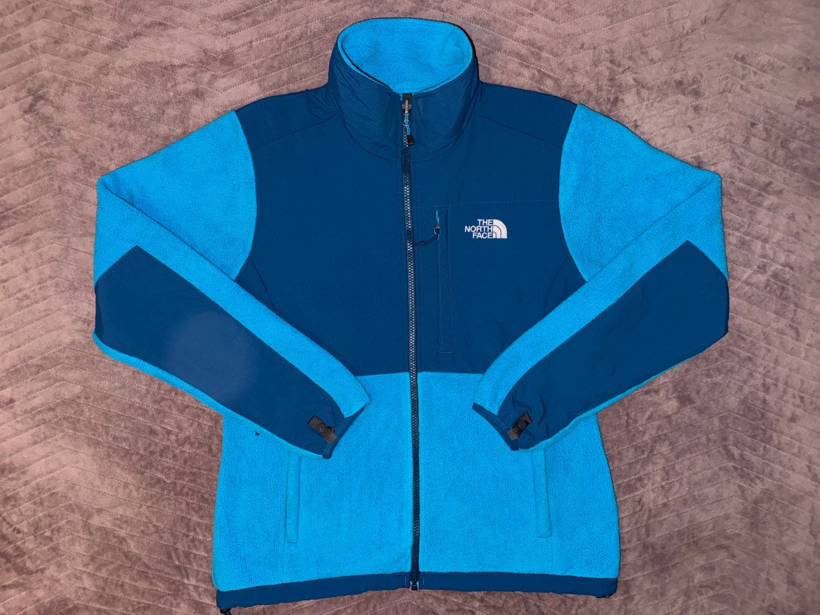 The North Face Denali Full Zip Fleece Jacket Turquoise, Ophalen of Verzenden, Zo goed als nieuw, Maat 38/40 (M), Blauw