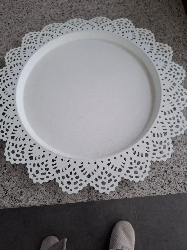 STALEN WITTE SCHAAL  DOORSNEE 38 CM, Ophalen of Verzenden, Gebruikt, Rond, Overige materialen