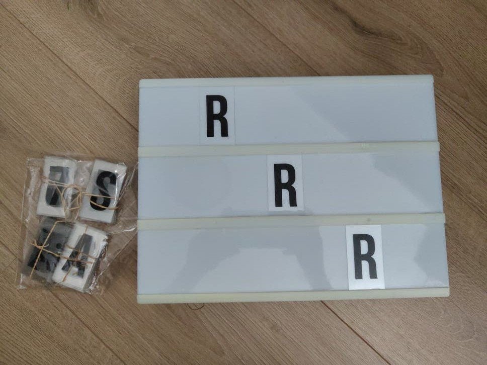 Lichtbak met letters, Ophalen, Gebruikt, Wit, Kunststof