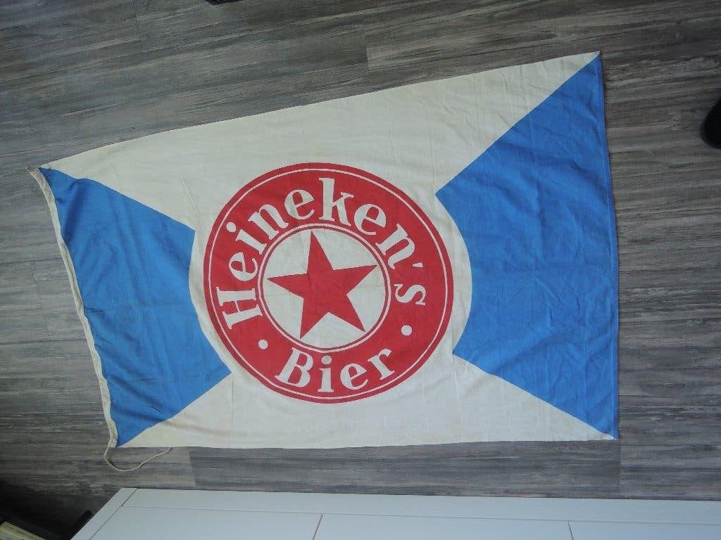 Ouderwetse vintage Heineken vlag, Ophalen of Verzenden, Gebruikt, Overige typen, Heineken
