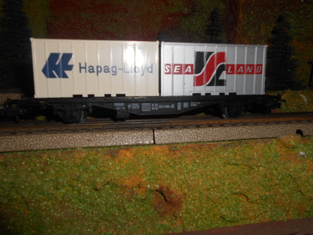 Märklin 4659 1x  en 4668 2x,  3 container draagwagons, Wisselstroom, Treinset, Verzenden, Nieuw