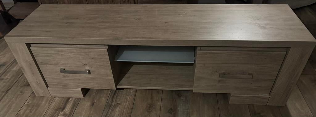 Eiken tv meubel 180x51x49cm (Pronto Barcelona), Ophalen, Gebruikt, 150 tot 200 cm, Minder dan 100 cm