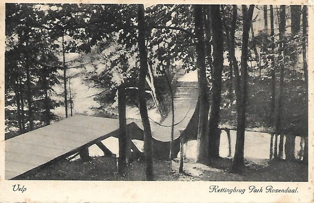 Velp- -Kettingbrug Park Rozendaal., Verzenden, 1940 tot 1960, Gelopen, Gelderland