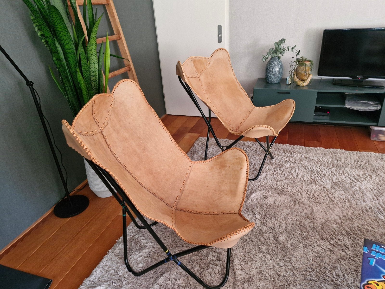 Twee Vlinderstoelen, Ophalen, 75 tot 100 cm, 50 tot 75 cm