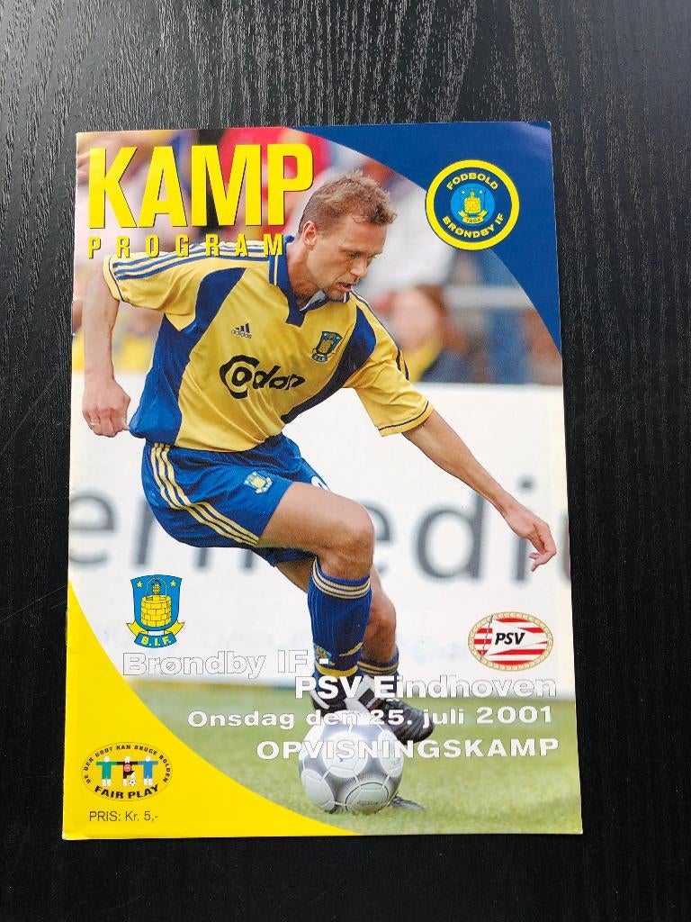 ⚽ Programma oefenduel Brondby IF - Psv 2001 ⚽, Verzenden, Zo goed als nieuw, PSV, Boek of Tijdschrift