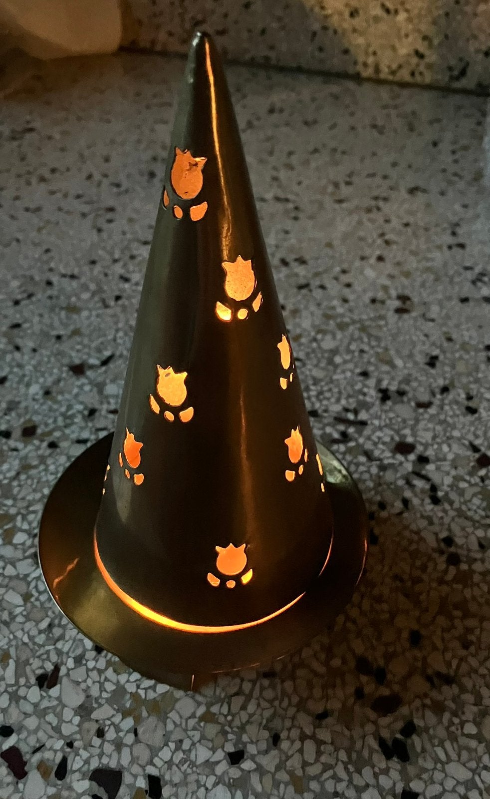 Kandelaar voor theelicht koper messing (kerst), Overige materialen, Gebruikt, Ophalen of Verzenden, 17 cm