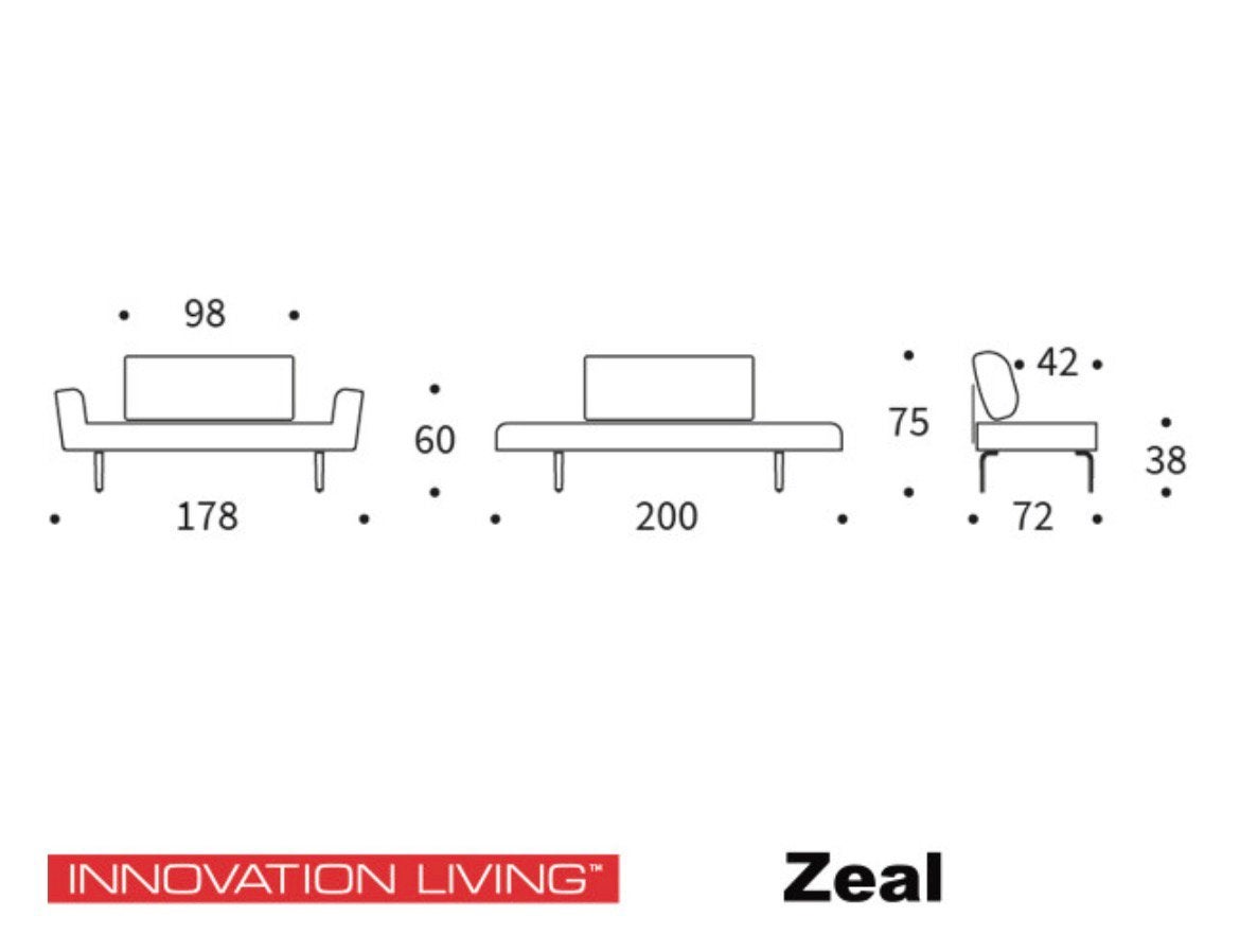 Slaapbank Innovation Living, Ophalen, Gebruikt, Eenpersoons, 80 cm