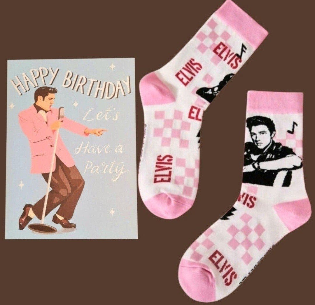 ELVIS PRESLEY SOKKEN + VERJAARDAGS KAART ELVIS PRESLEY, Kleding | Heren, Ophalen of Verzenden, Nieuw
