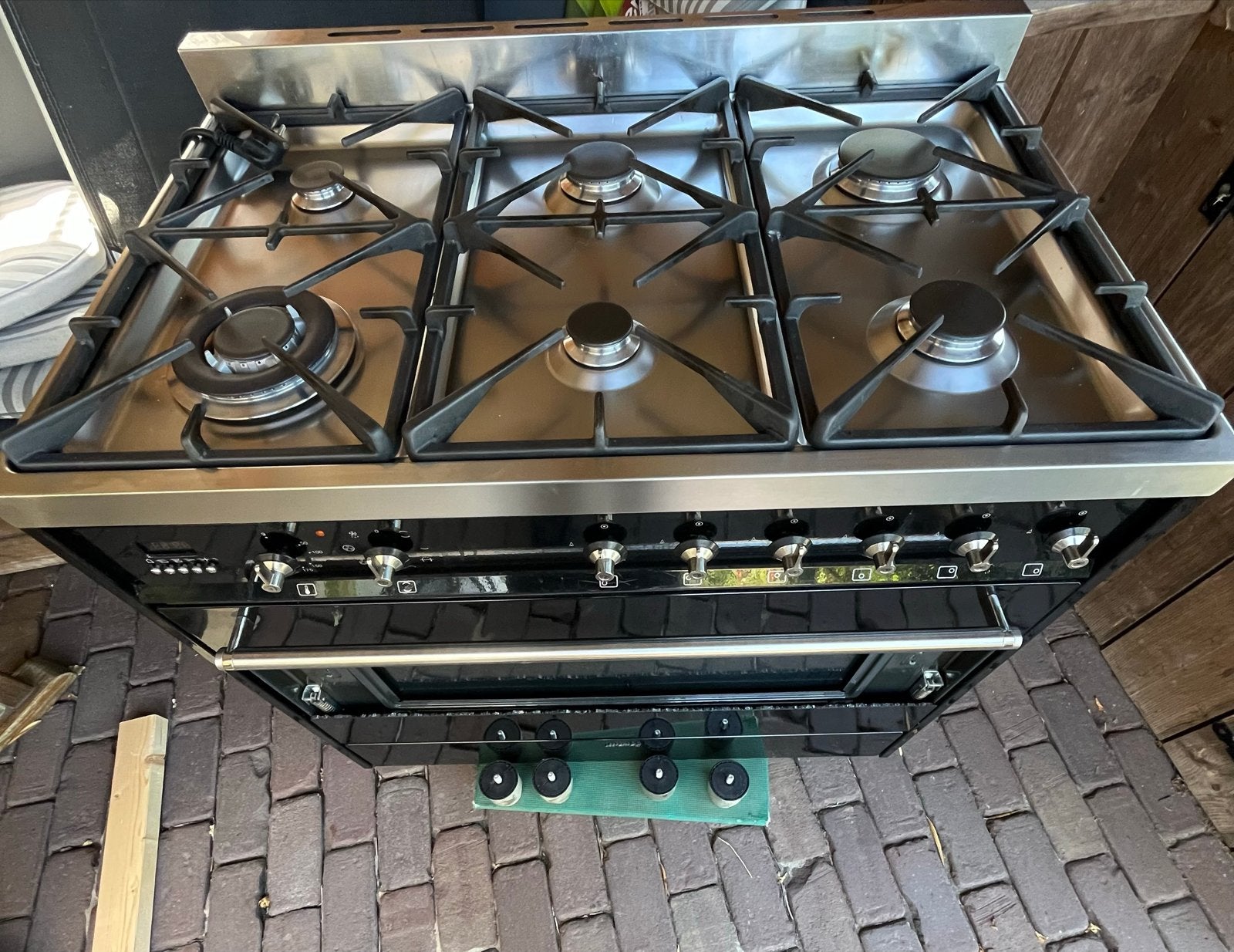 Smeg Fornuis C9GMNLNL1 - Gasfornuis met elektrische oven, Ophalen, Gebruikt, 60 cm of meer, Grill