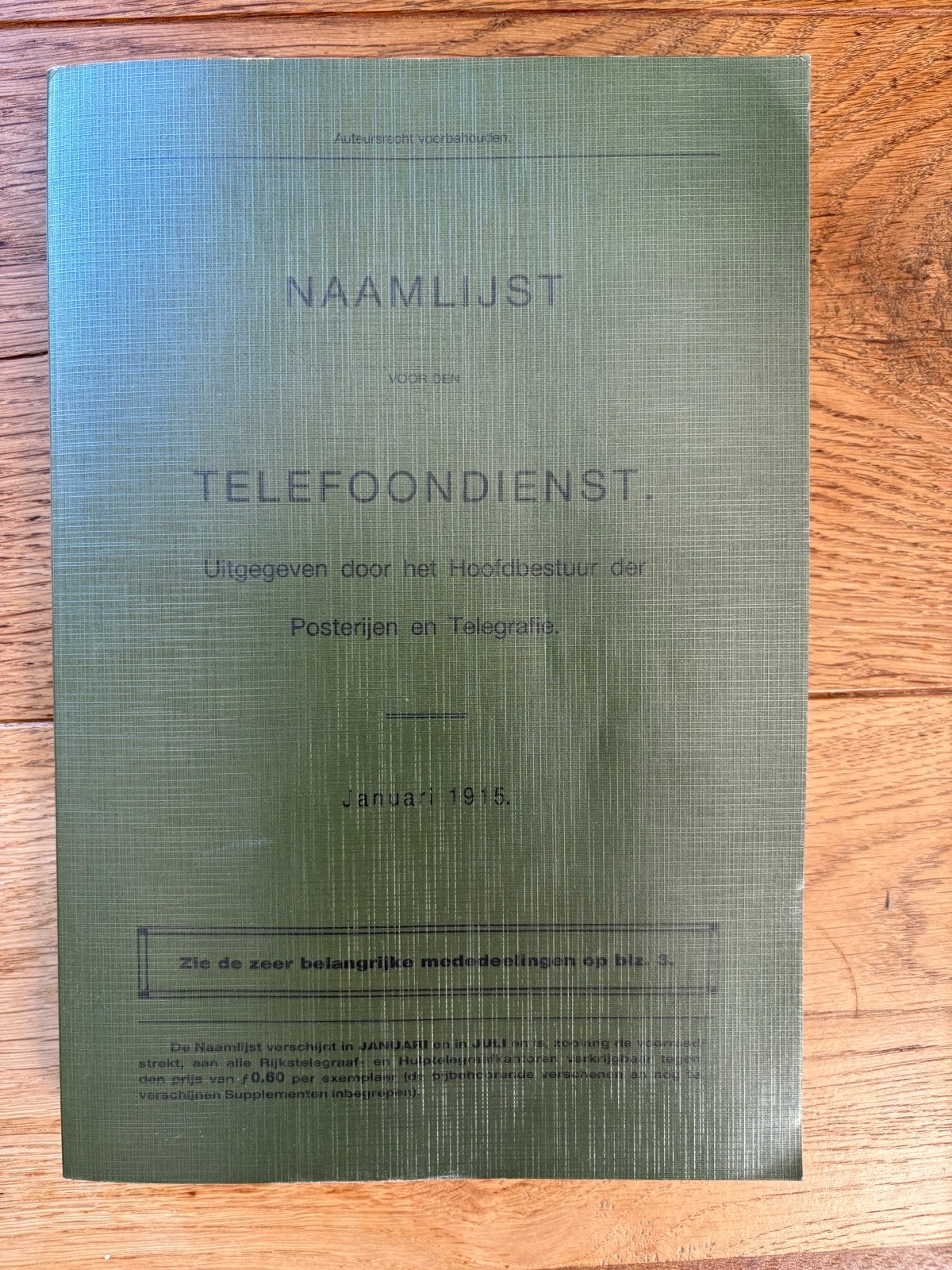 Telefoonboek 1915, Ophalen of Verzenden, Zo goed als nieuw