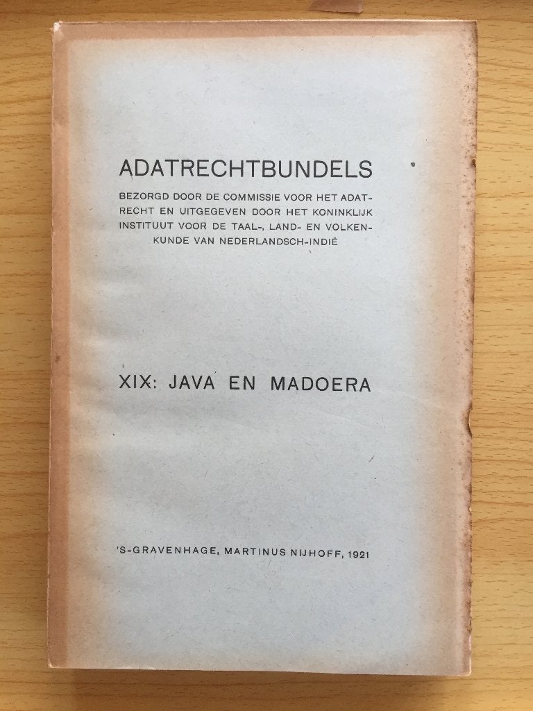 Etnografische gegevens van Java en Madura, 1921, Ophalen of Verzenden, Gelezen, Diverse auteurs
