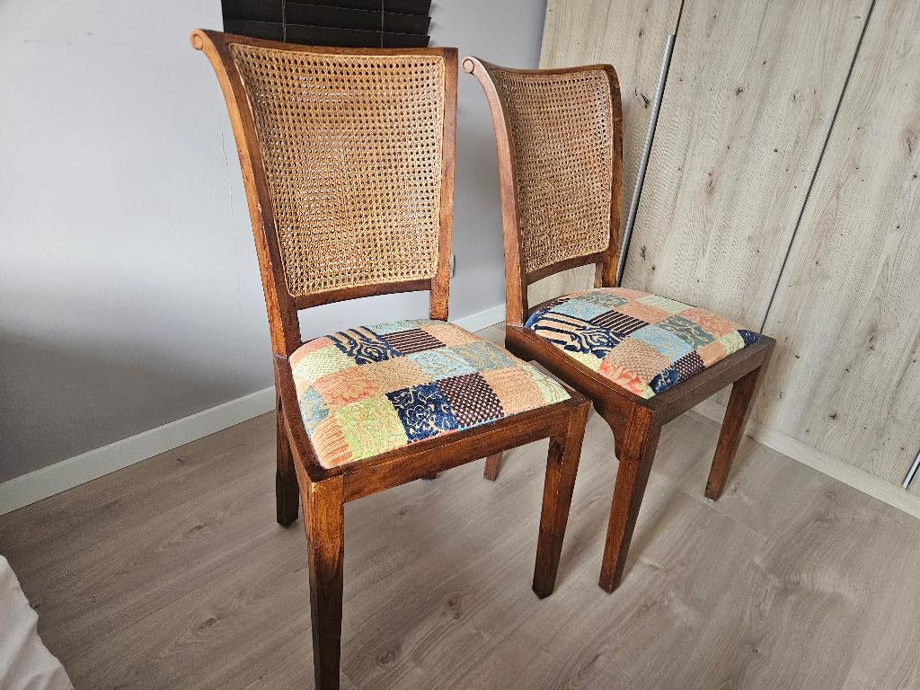 Rotan webbing stoelen 2 stuks, Ophalen, Rotan en webbing, Gebruikt, Twee
