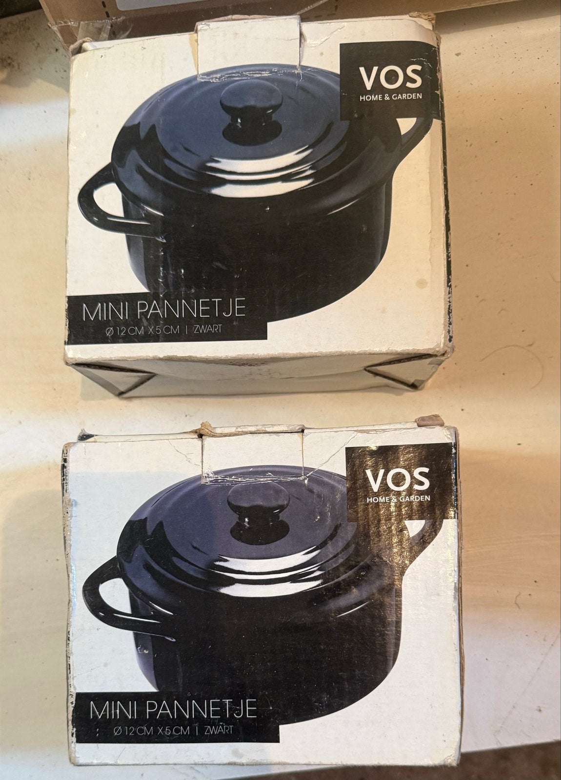 VOS Home & Garden Mini Pannetje Zwart - Ø12CM x 5CM, Huis en Inrichting, Overige materialen, Met deksel, Nieuw, Ophalen of Verzenden