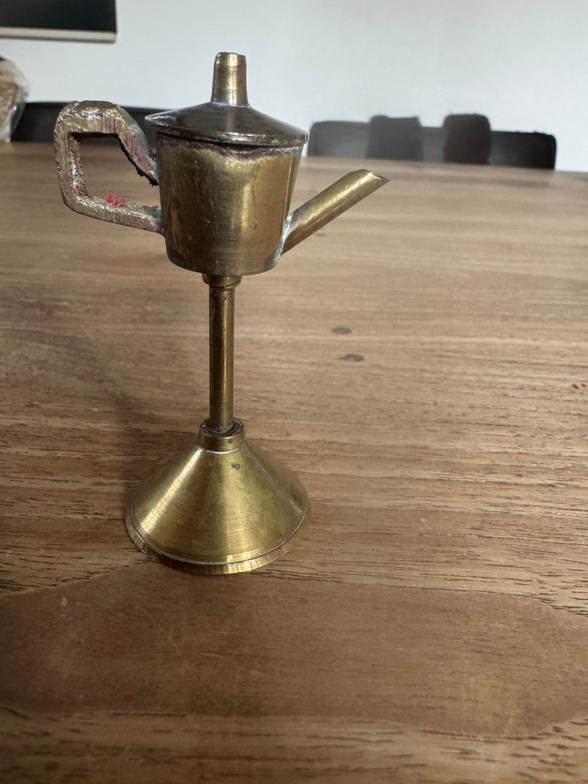 Miniatuur messng tuitlamp/olielamp-letterbak, Antiek en Kunst, Ophalen of Verzenden, Koper