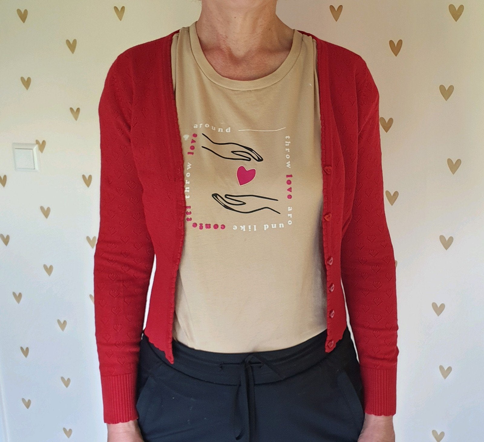 King Louie vestje maat XS rood hartjes, Kleding | Dames, Truien en Vesten, Ophalen of Verzenden, Zo goed als nieuw, Rood