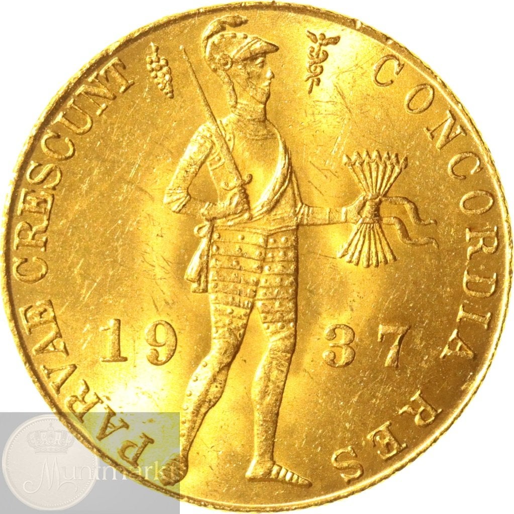 Nederland - Gouden dukaat 1937, Koningin Wilhelmina, Losse munt, Goud, Overige waardes