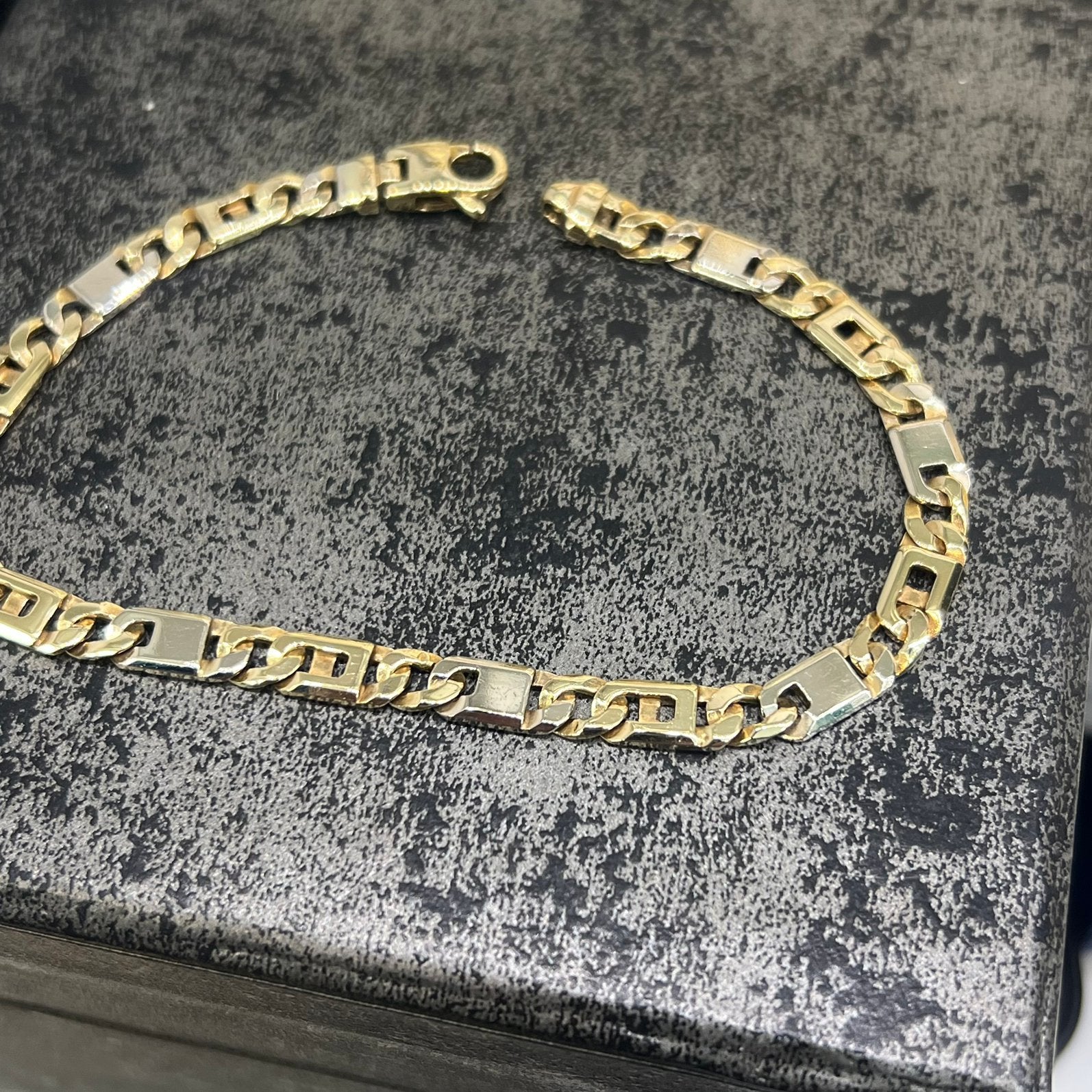 14 karaat gouden armband massief rolex schakel, Ophalen of Verzenden, Zo goed als nieuw, Goud