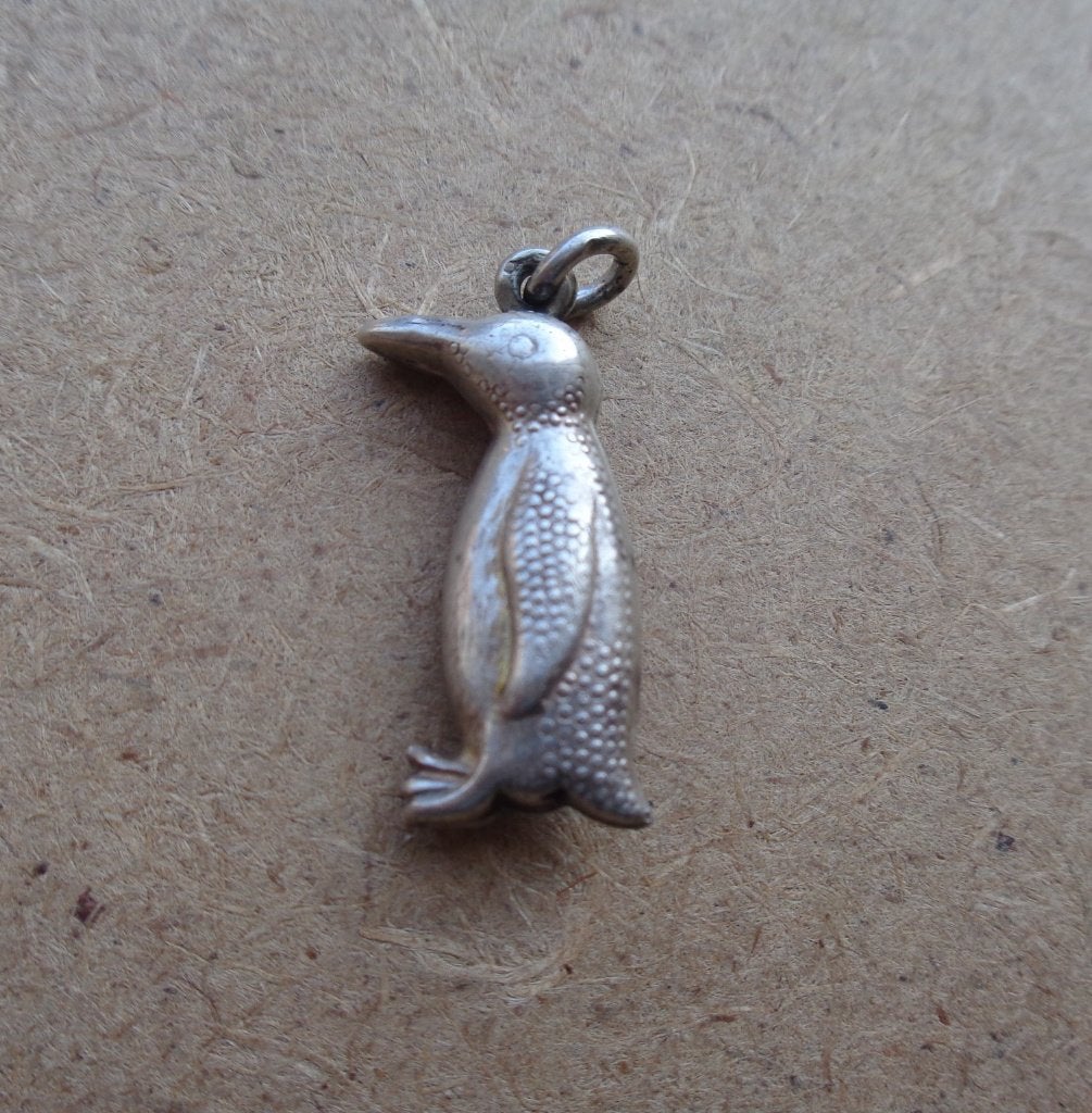 zilveren vintage bedel pinguin [641], Overige merken, Ophalen of Verzenden, Zo goed als nieuw, 1 bedel