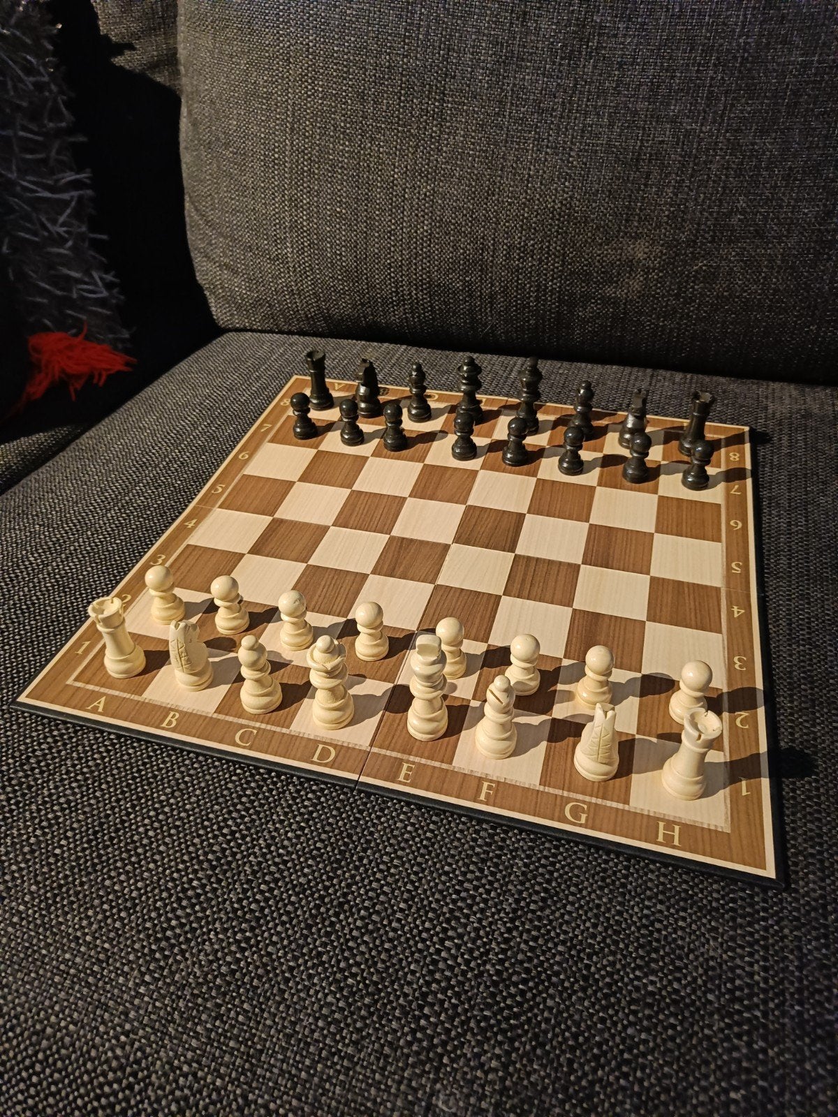 Opvouwbaar Schaakbord met Houten Speelstukken, Ophalen of Verzenden, Minder dan 500 stukjes, Zo goed als nieuw, Schaken