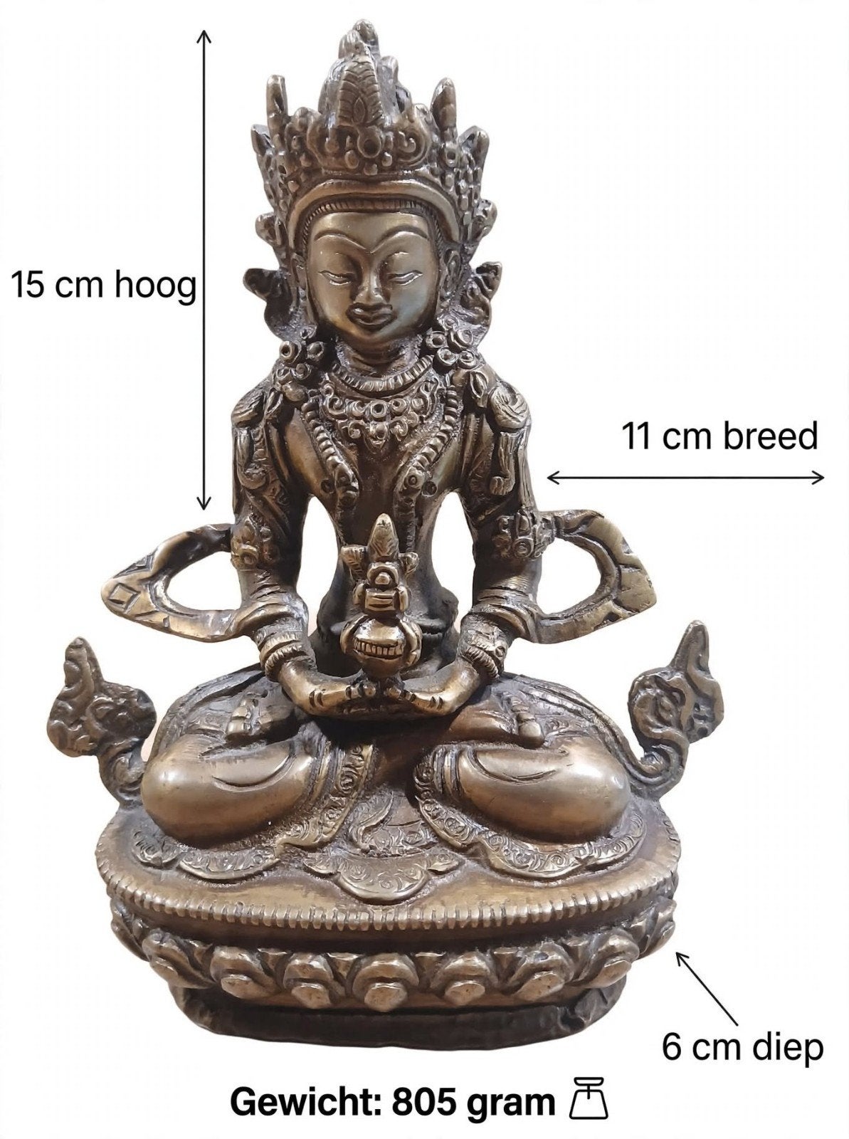 Bronzen Tara Boeddha Beeld, Ophalen of Verzenden, Gebruikt, Religie