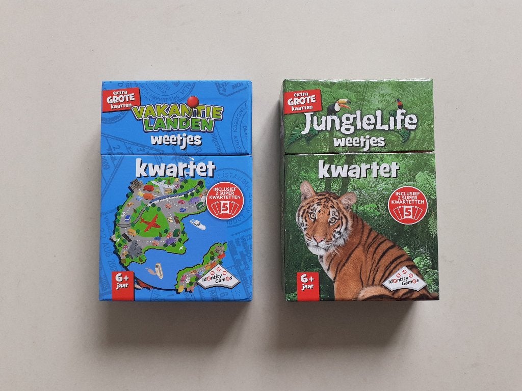 Gratis* 2 kwartet spellen: vakantielanden en jungle, Ophalen of Verzenden, Zo goed als nieuw
