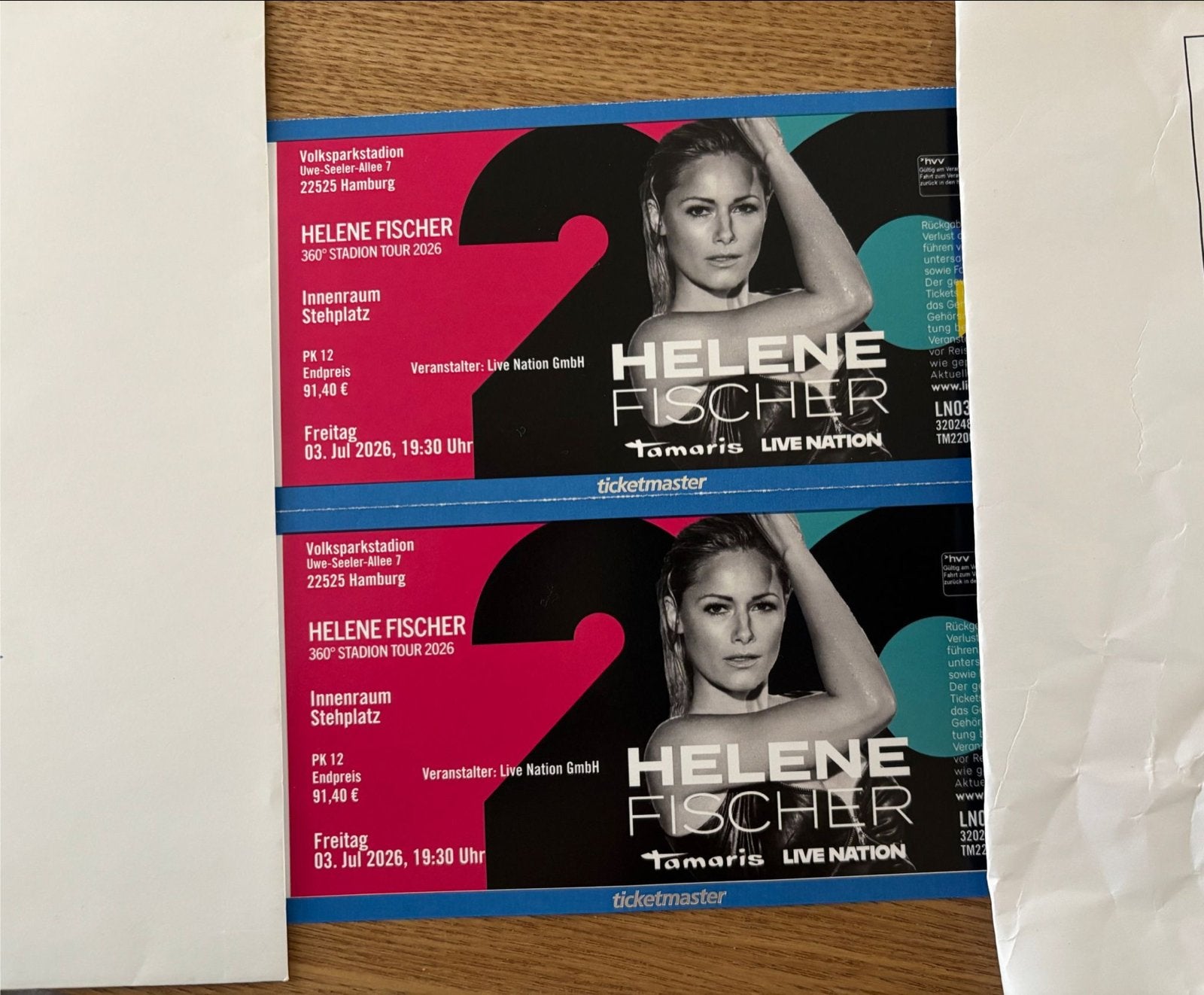 2 tickets voor Helene Fischer 3-7 (3 juli) in Hamburg, Twee personen, Juli