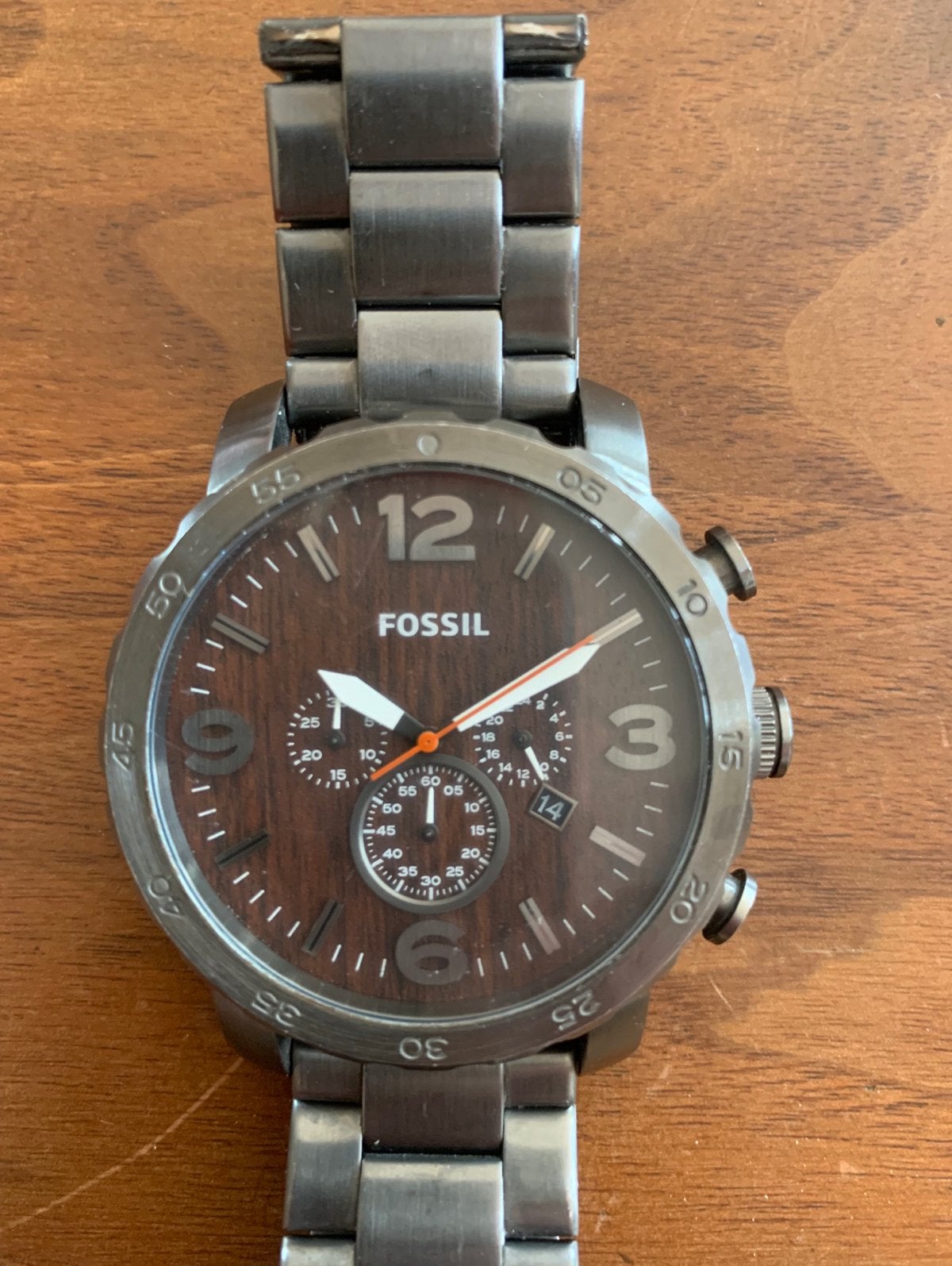 Fossil JR1355 Herenhorloge - Gunmetal Staal, Overige merken, Staal, Polshorloge, Ophalen of Verzenden