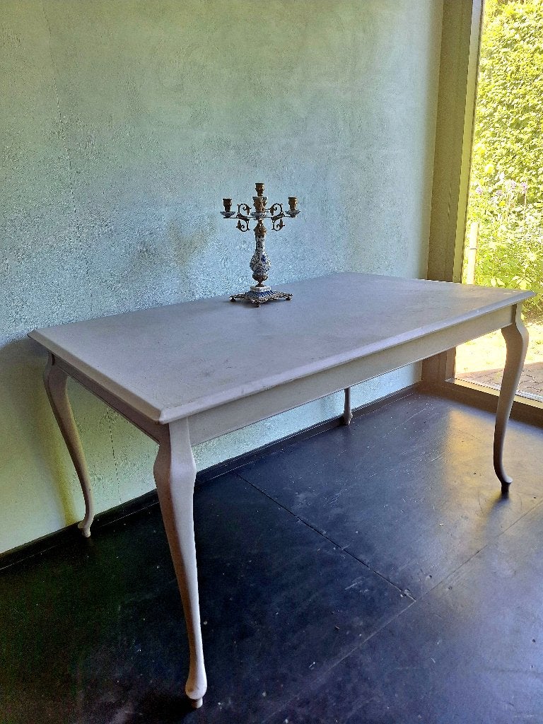 Oude (eet)tafel met Queen Anne poten, Huis en Inrichting, Ophalen, Gebruikt, 100 tot 150 cm, 50 tot 100 cm