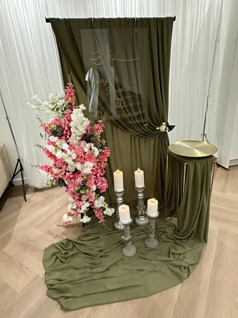 Backdrop Verhuur – Bruiloft, Verlofing & Events (Heel NL), Ophalen of Verzenden, Zo goed als nieuw