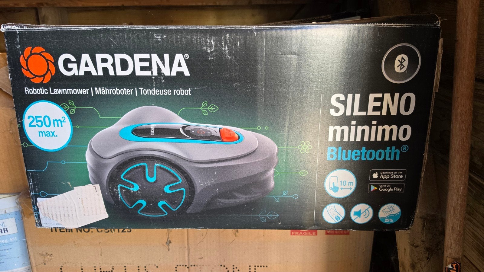 Gardena Sileno Minimo Robotmaaier 250m² Bluetooth + garage, Bestuurbaar via app, Nieuw, Ophalen of Verzenden, Minder dan 20 cm