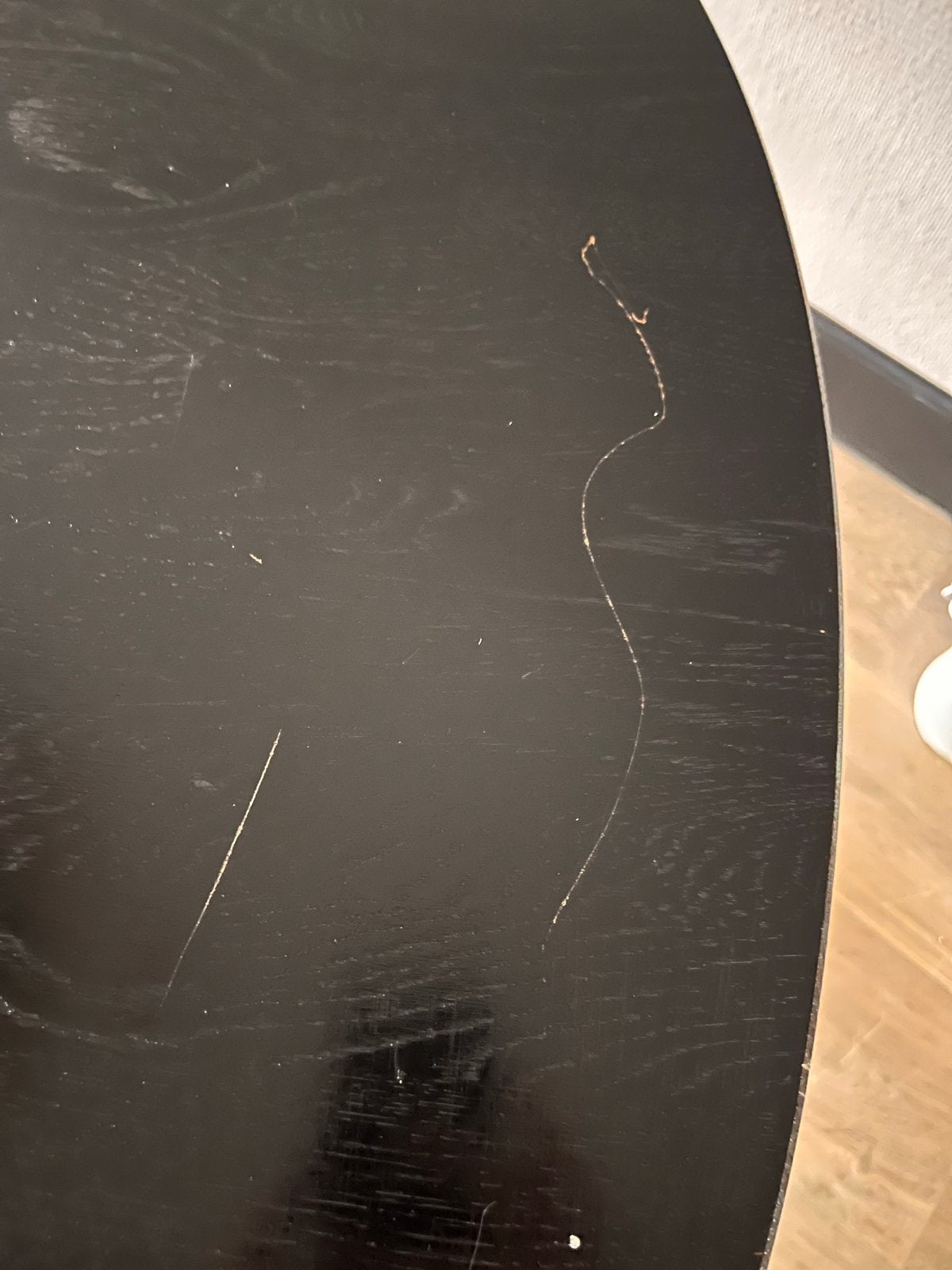 Woood ronde eettafel, zwart eikenhout 130cm, Huis en Inrichting, Tafels | Eettafels, Ophalen, Gebruikt, 100 tot 150 cm, Drie personen