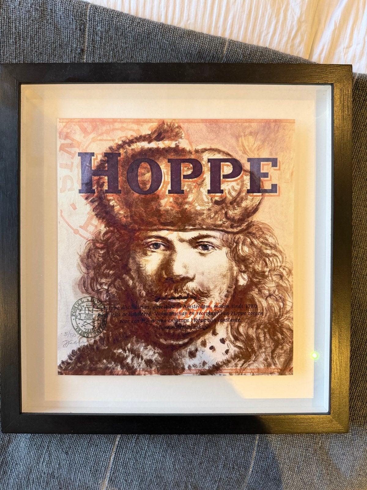 Hoppe Distillateurs - Jesse Faber - Zeefdruk - Gesigneerd, 2000 tot heden, Portret, Ophalen of Verzenden, Gesigneerd