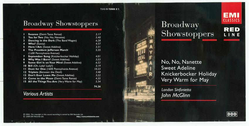 Broadway Toppers - Gershwin Kern Bernstein Hammerstein Weil, Ophalen of Verzenden, Zo goed als nieuw