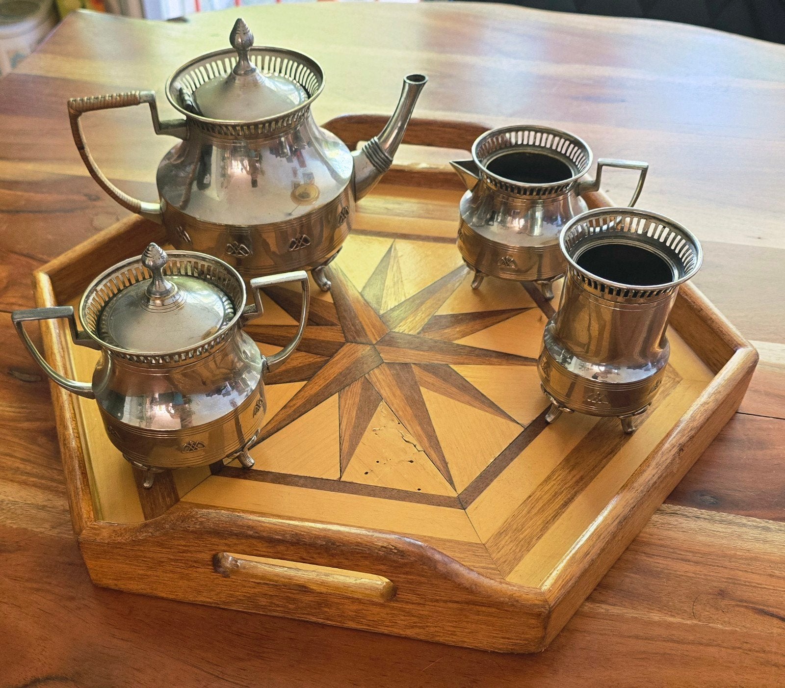 Vintage Rio Tiel 4-delig Theeservies - Jaren 20/30 Art Deco, Antiek en Kunst, Antiek | Servies compleet, Ophalen of Verzenden