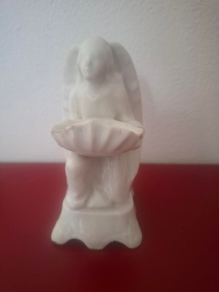 Vintage Engelenbeeldje - Wit Keramiek, Ophalen of Verzenden