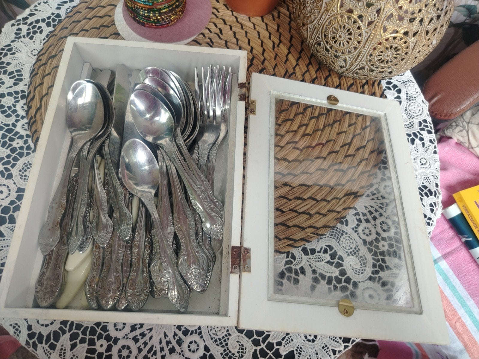 Vintage Bestekset in Houten Kistje - 24-delig, Ophalen of Verzenden