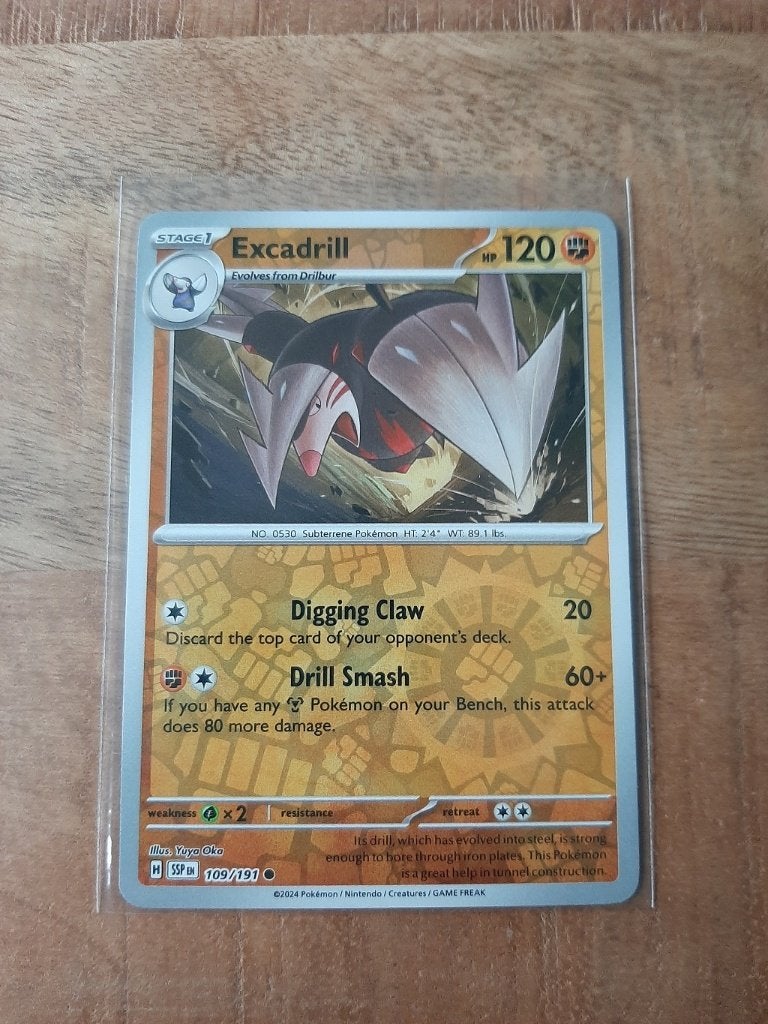 Excadrill #109, Reverse Holo, Pokemon Surging Sparks, Ophalen of Verzenden, Nieuw, Losse kaart