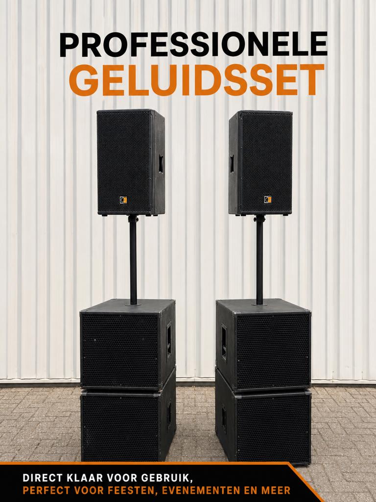 Professionele Geluidsinstallatie voor Feesten & Events, Ophalen, Zo goed als nieuw, 1000 watt of meer, P.A.