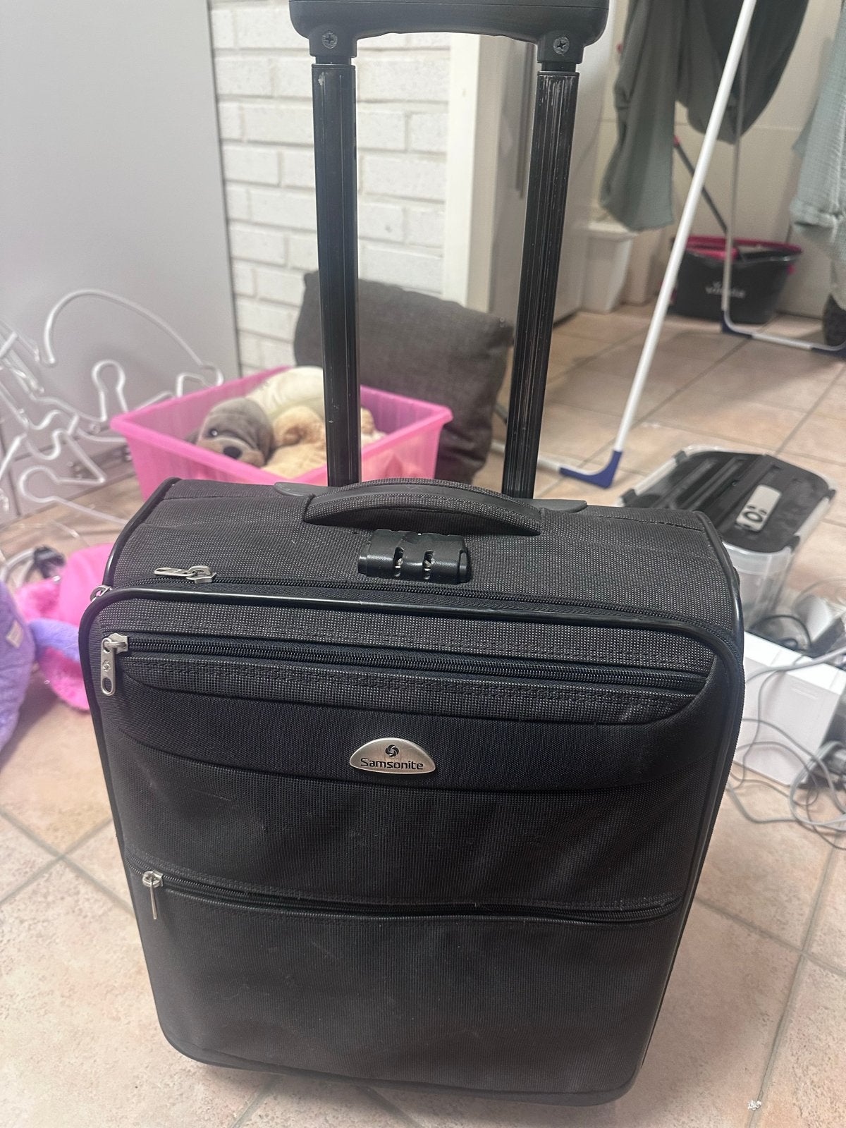 Samsonite cabine koffer met 2 wielen, Gebruikt, 20 tot 30 cm, Zwart, Minder dan 40 cm