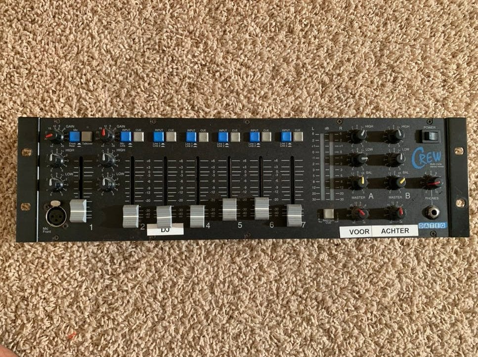 CREW Audio 8-kanaals Zone Mixer - Professionele Audiomixer, Ophalen of Verzenden, Gebruikt, 5 tot 10 kanalen, Microfooningang