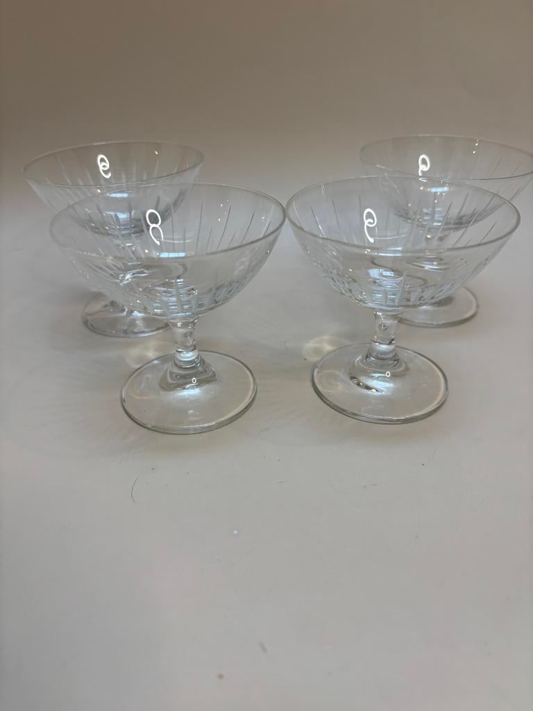Set van 4 Rosenthal kristallen coupe glazen, Antiek en Kunst, Antiek | Glas en Kristal, Ophalen of Verzenden