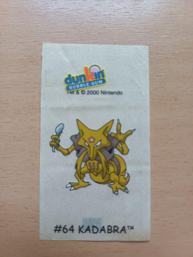 Pokémon -Dunkin Gum Sticker Kadabra#64- Vintage, Hobby en Vrije tijd, Verzamelkaartspellen | Pokémon, Verzenden, Zo goed als nieuw