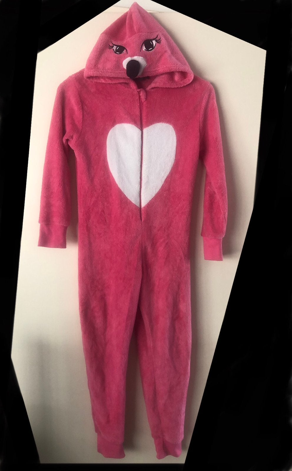 Onesie roze flamingo mt 146/152, Kinderen en Baby's, Kinderkleding | Maat 146, Ophalen, Zo goed als nieuw, Meisje, Nacht- of Onderkleding