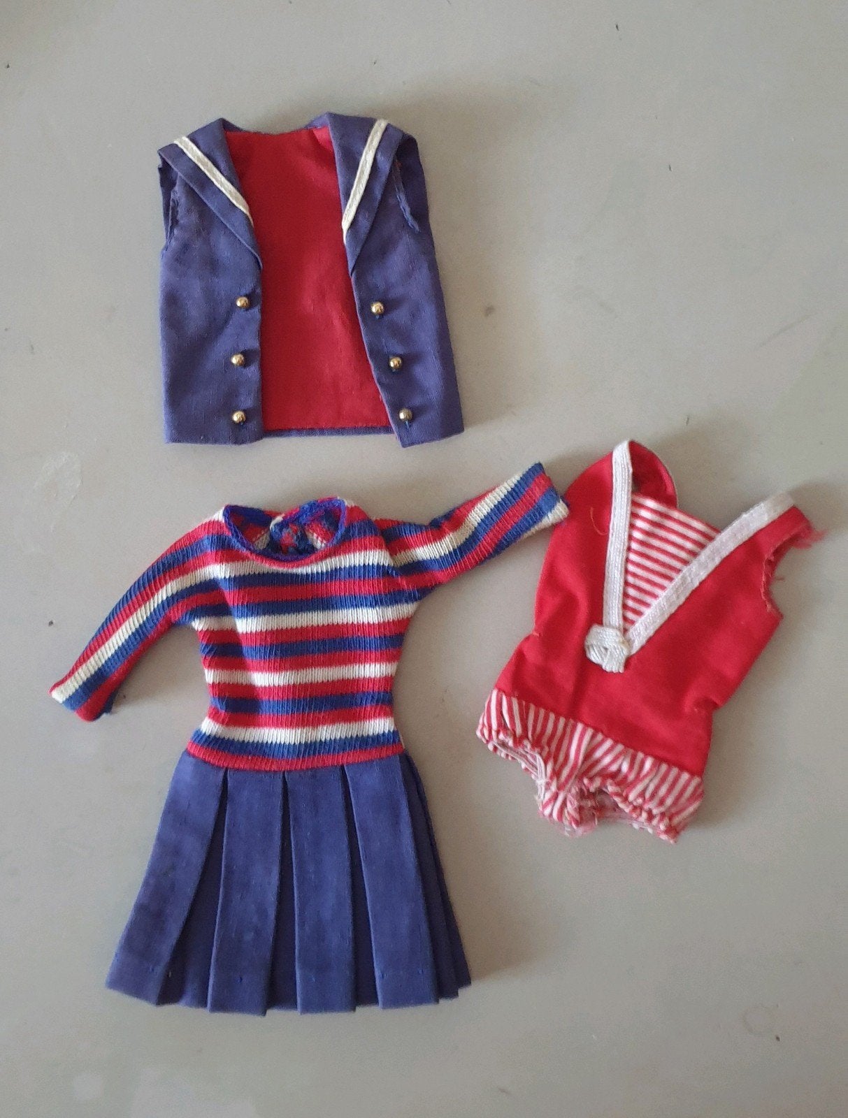 barbie vintage skipper #1918 ship ahoy en badpak, Ophalen of Verzenden, Kleertjes
