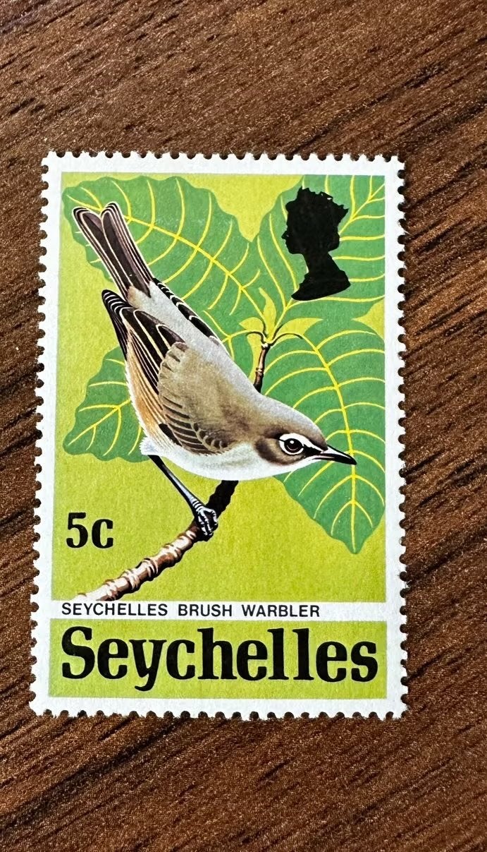 Seychellen 1972 Vogels - Seychelles Brush Warbler ongebruikt, Ophalen of Verzenden