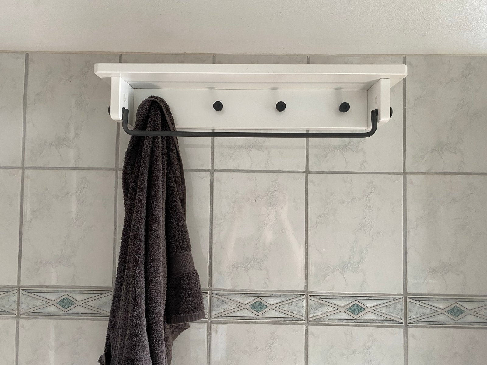 IKEA Handdoekenrek met plank - Wit/Zwart, IKEA, Gebruikt, Handdoekenrek, Wit