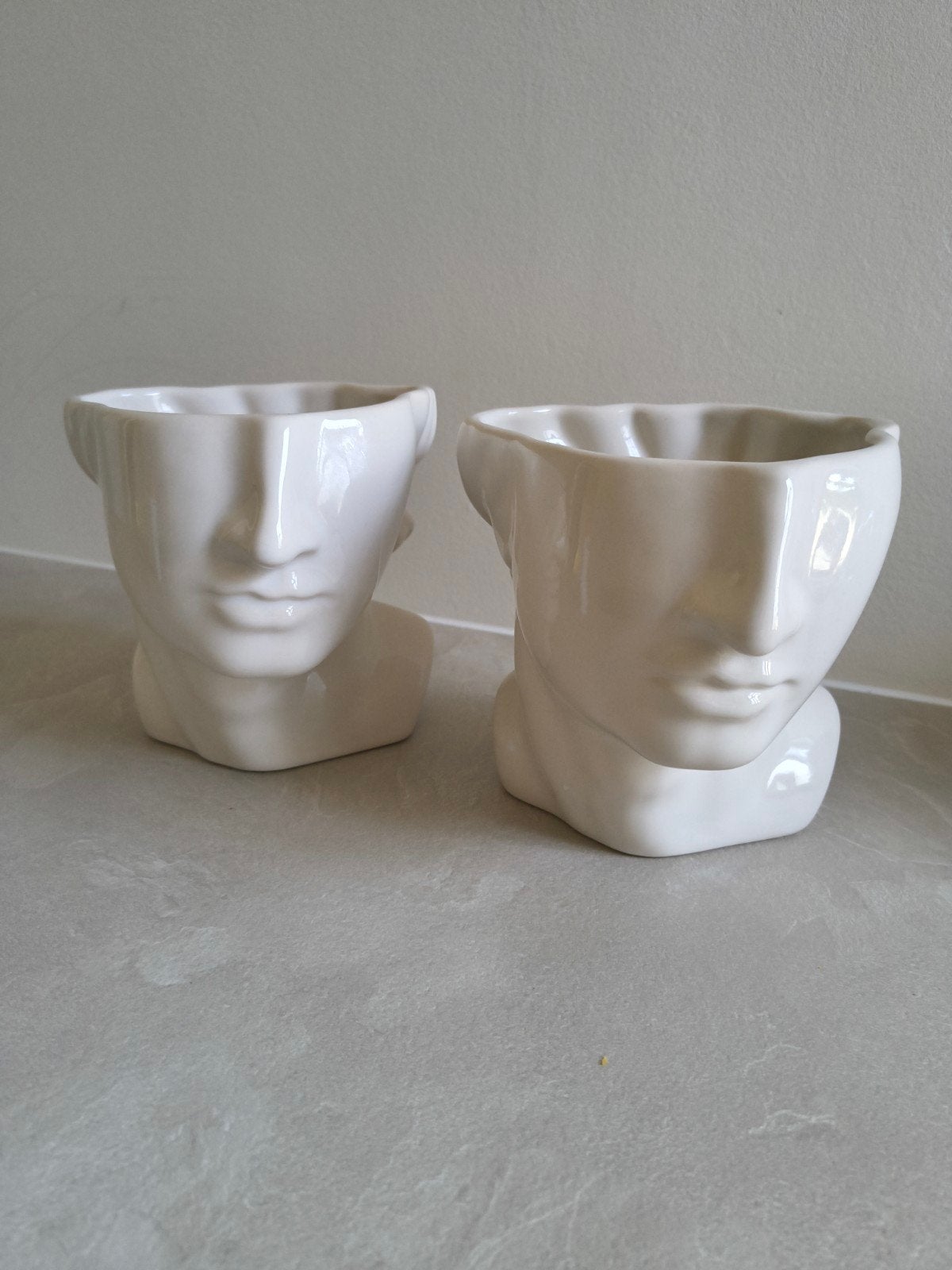 H&M HOME keramieke plantenpotten (set van 2), Binnen, Ophalen of Verzenden, Zo goed als nieuw, Overige vormen